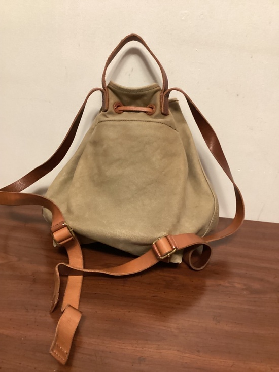MADEWELL canvas with leather handle and strap backpack with pull string closure main image 8